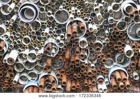Abstract background of stack pipes for designer