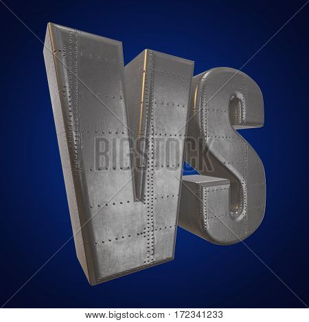 Versus Logo. VS Letters. 3D render on blue. Competition Icon and fight Symbol.