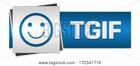 TGIF text alphabets written over grey blue background.