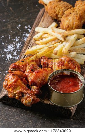 Fried Chicken Legs With French Fries