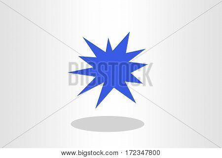 Illustration of blue star burst against plain background