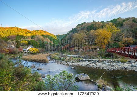 Beautiful landscape in autumn at Korankei Japan