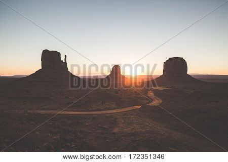 Monument Valley At Sunrise, Arizona, Usa