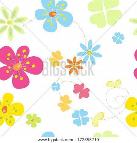 Seamless texture of simple colors and patterns on a white background