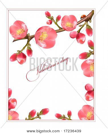 Vectorillustratie. Vakantie achtergrond. Lente bloei quince.