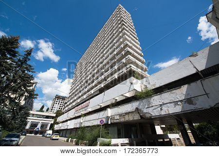 Chisinau, Moldova, circa august 2016: Old buildings in Chisinau, capital city of Moldova