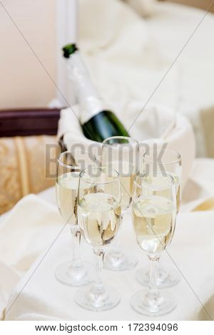 Champagne With Light Snack Serving On Wecome