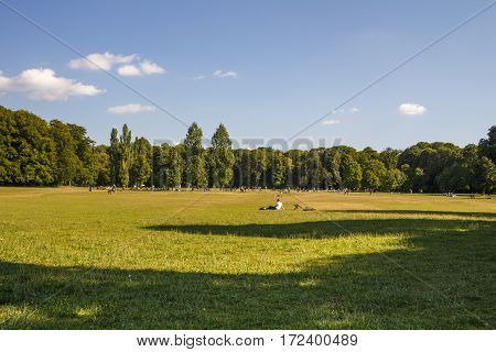 The Englischer Garten (English Garden) is a large public park in the centre of Munich stretching from the city centre to the northeastern city limits