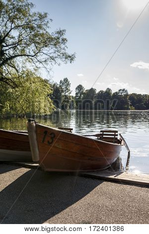 The Englischer Garten (English Garden) is a large public park in the centre of Munich and boats are available for rental