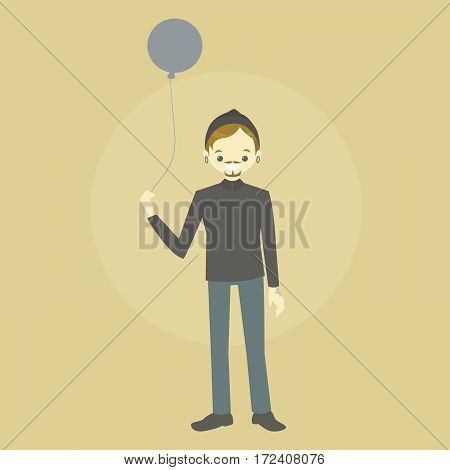 vector illustration of alternative man with balloon