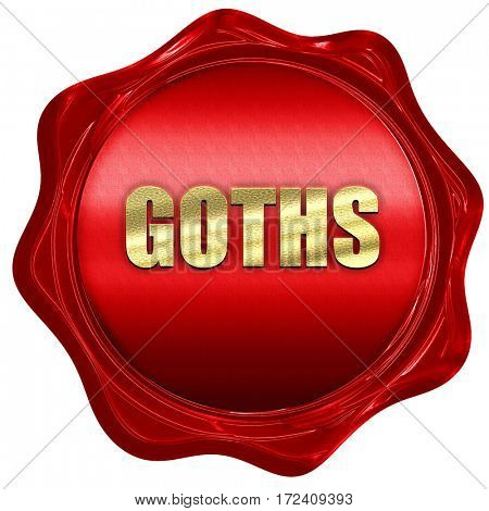 goths, 3D rendering, red wax stamp with text
