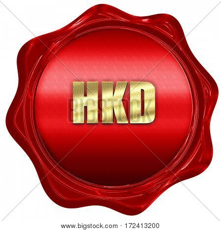 hkd, 3D rendering, red wax stamp with text