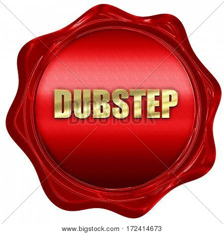 dubstep, 3D rendering, red wax stamp with text