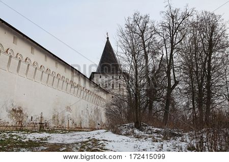Russia. Mozhaisky Luzhetsky of the Nativity Ferapontov monastery. Fortress Tower