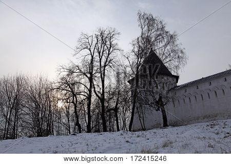 Russia. Mozhaisky Luzhetsky of the Nativity Ferapontov monastery. Fortress Tower