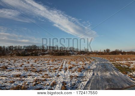 Russia. Moscow region. Zvenigorod place. Moscow river in winter