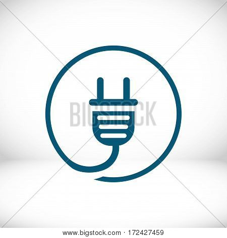 Plug vector icon stock vector illustration flat design