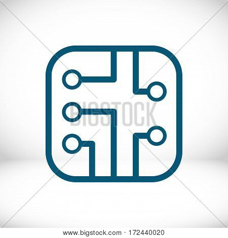 circuit board icon stock vector illustration flat design
