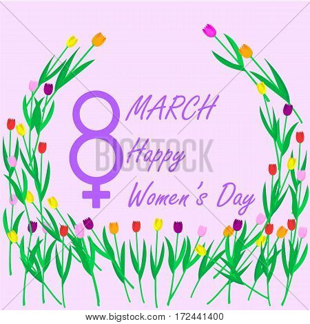 The eighth of March, International Women's Day, vector