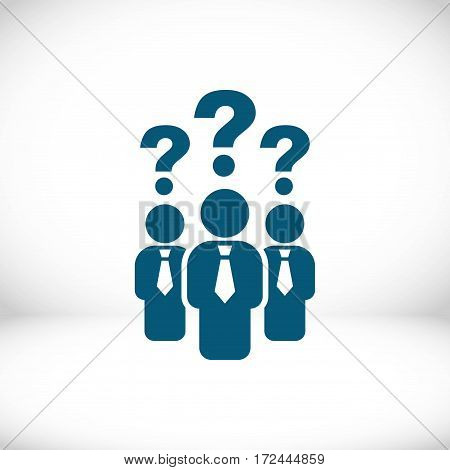 question mark over people icon stock vector illustration