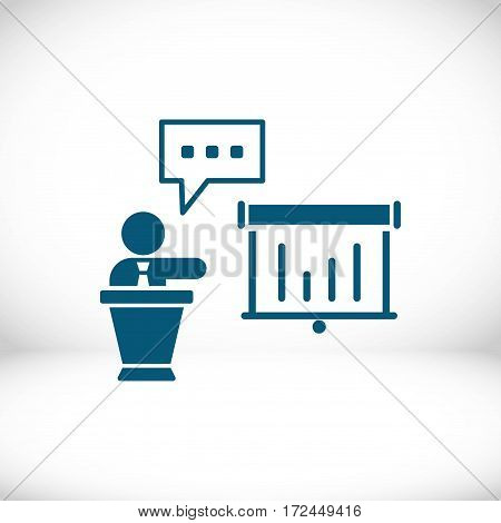 lectern with microphone icon stock vector illustration flat design