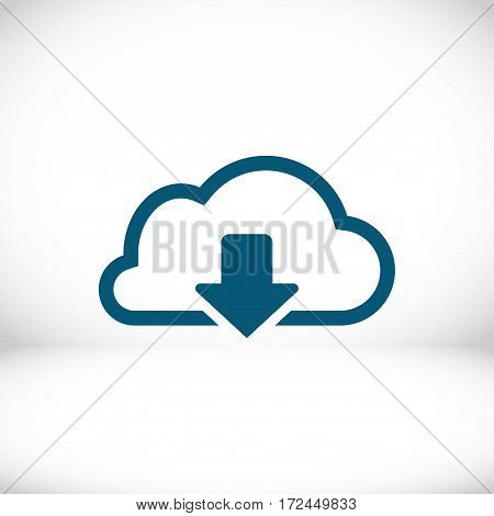 cloud download icon stock vector illustration flat design