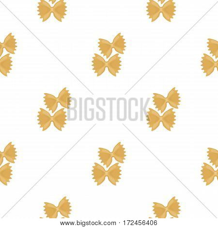 Farfalle icon pasta in cartoon style isolated on white background. Types of pasta pattern vector illustration.
