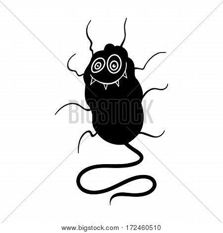 Virus icon in black design isolated on white background. Viruses and bacterias symbol stock vector illustration.