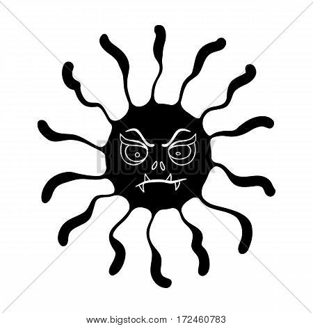 Virus icon in black design isolated on white background. Viruses and bacterias symbol stock vector illustration.