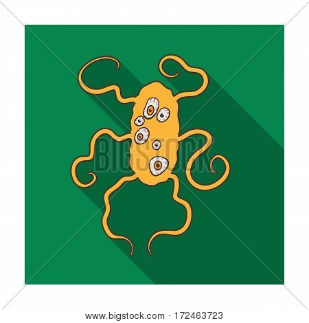 Brown virus icon in flat design isolated on white background. Viruses and bacteries symbol stock vector illustration.