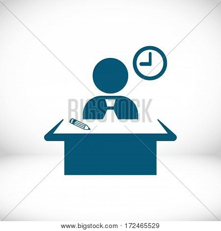 man sitting at the table icon stock vector illustration flat design