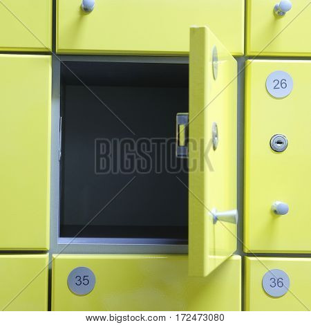 Interior of a locker room in fitness club