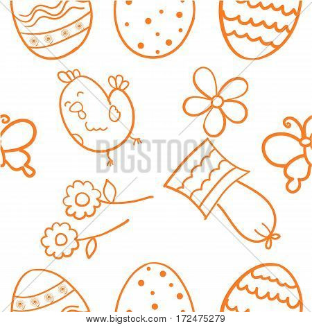 Doodle of easter design vector flat collection stock