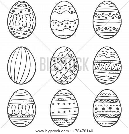 Doodle of easter egg set collection vector art
