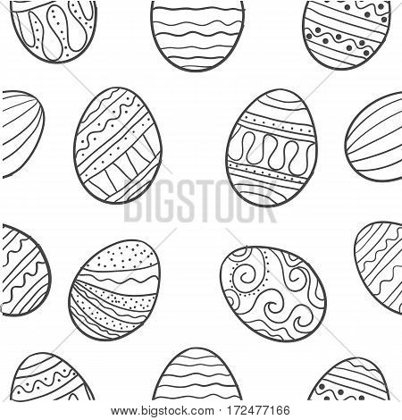 Collection of easter egg set doodles vector art