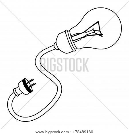 figure bulb cable icon, vector illustration design image