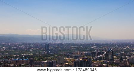 Almaty City View From Koktobe Hill, Kazakhstan