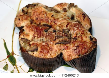 colomba cheese shitake easter dove cake  cuisine