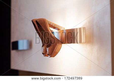 Beautiful Bridal Beige Shoes Hang On The Wall Lamp
