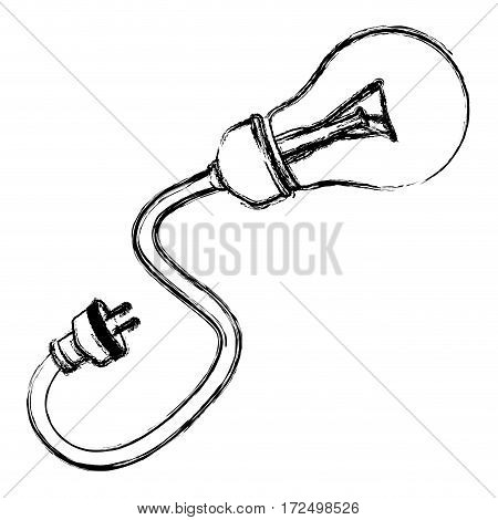 contour bulb cable icon, vector illustration design image