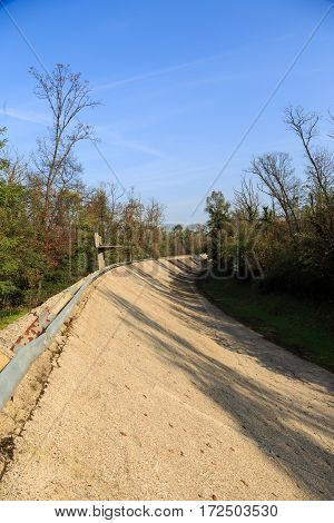 Generic view of Monza high-speed oval with banked sopraelevata curves in a autumn day