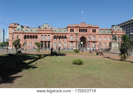 Buenos Aires, Argentina - 14 January 2011: casa Rosada on Mayo square at Buenos Aires on Argentina