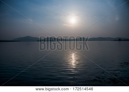 view in Wuxi Lihu natural park of China.