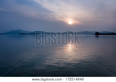 view in Wuxi Lihu natural park of China.