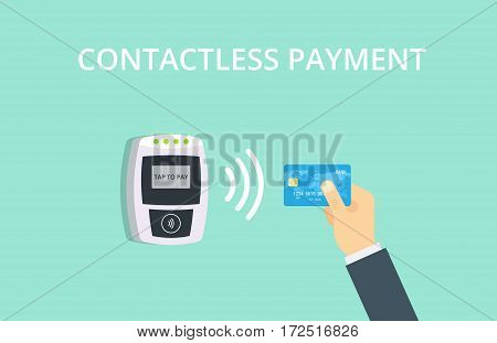 Contactless payment vector illustration. Near-field communication concept.