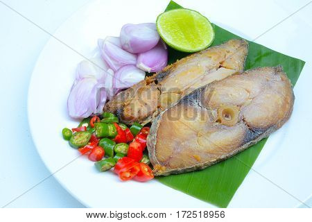 Salted fish Spicy salted with lamon,Pepper and Onions
