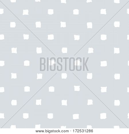 Grey and white squares background. Vector hand drawn seamless pattern