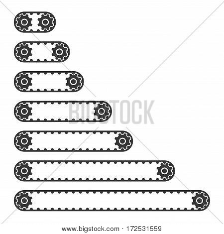Conveyor Belt Line Set on White Background. Vector illustration