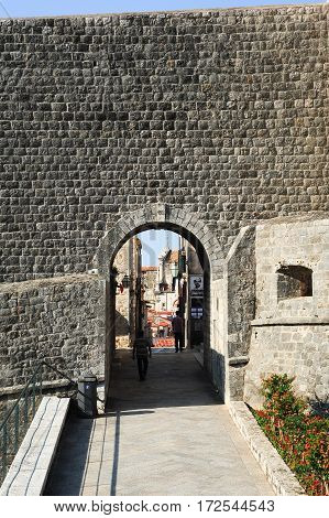 Ploce door at the citadel of Dubrovnik in Croatia