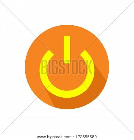 Computer Power Button Icon On An Isolated White